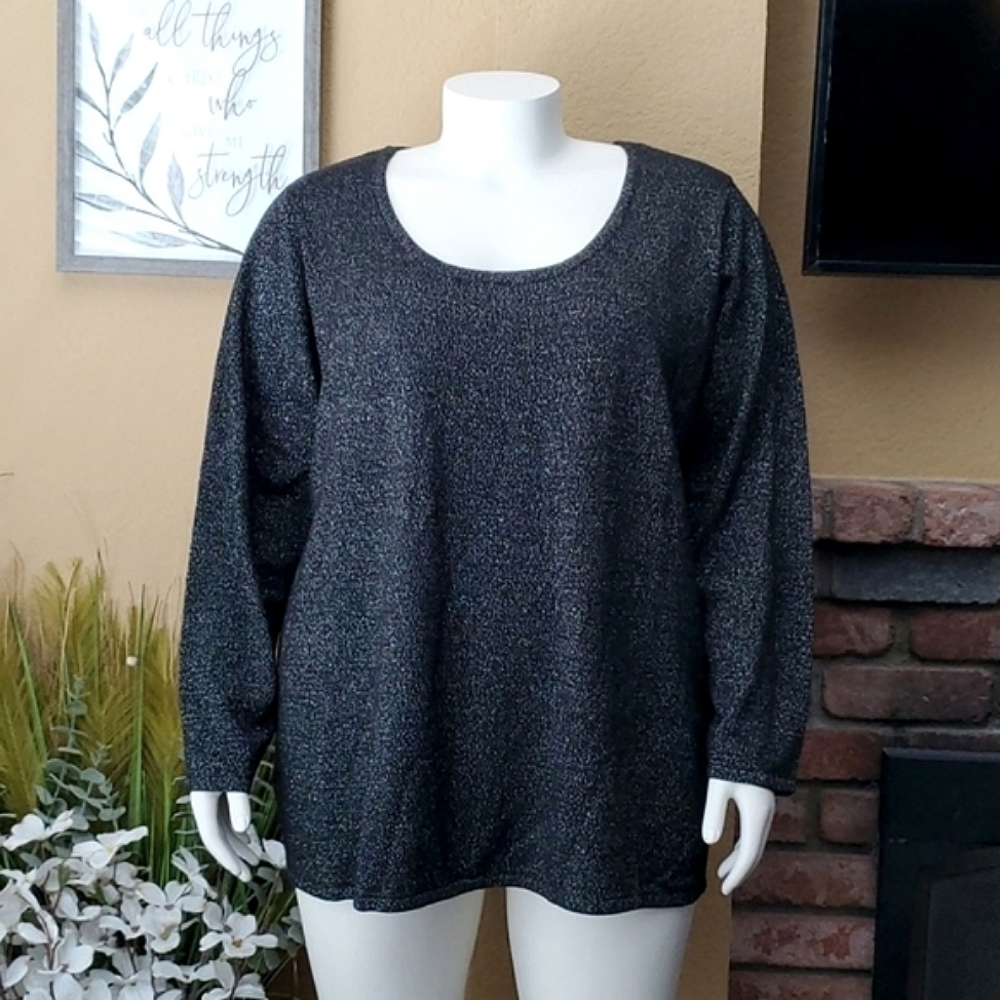 🆕️ AVENUE Black Metallic Thread Sweater SIZE: 26/28